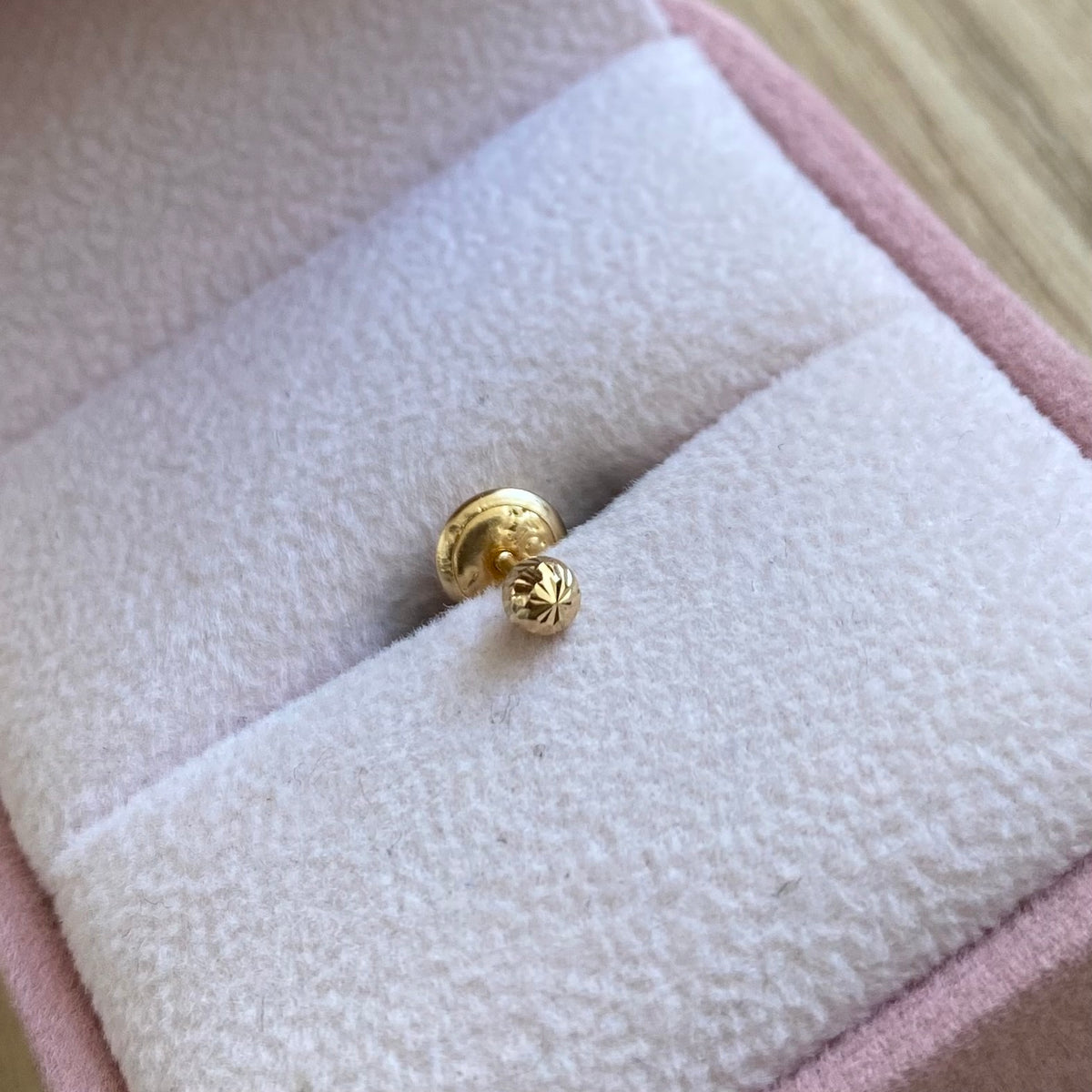 TOPO DIAMANTADO 3.06MM ORO AMARILLO COL 18K - 0,24GR *PIERCING*