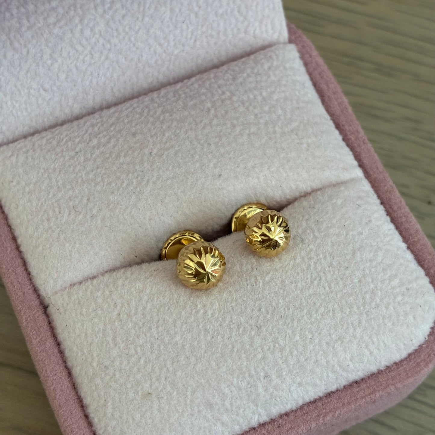TOPOS BOLA DIAMANTADA 6MM ORO AMARILLO COL 18K - 0,84GR (NA)
