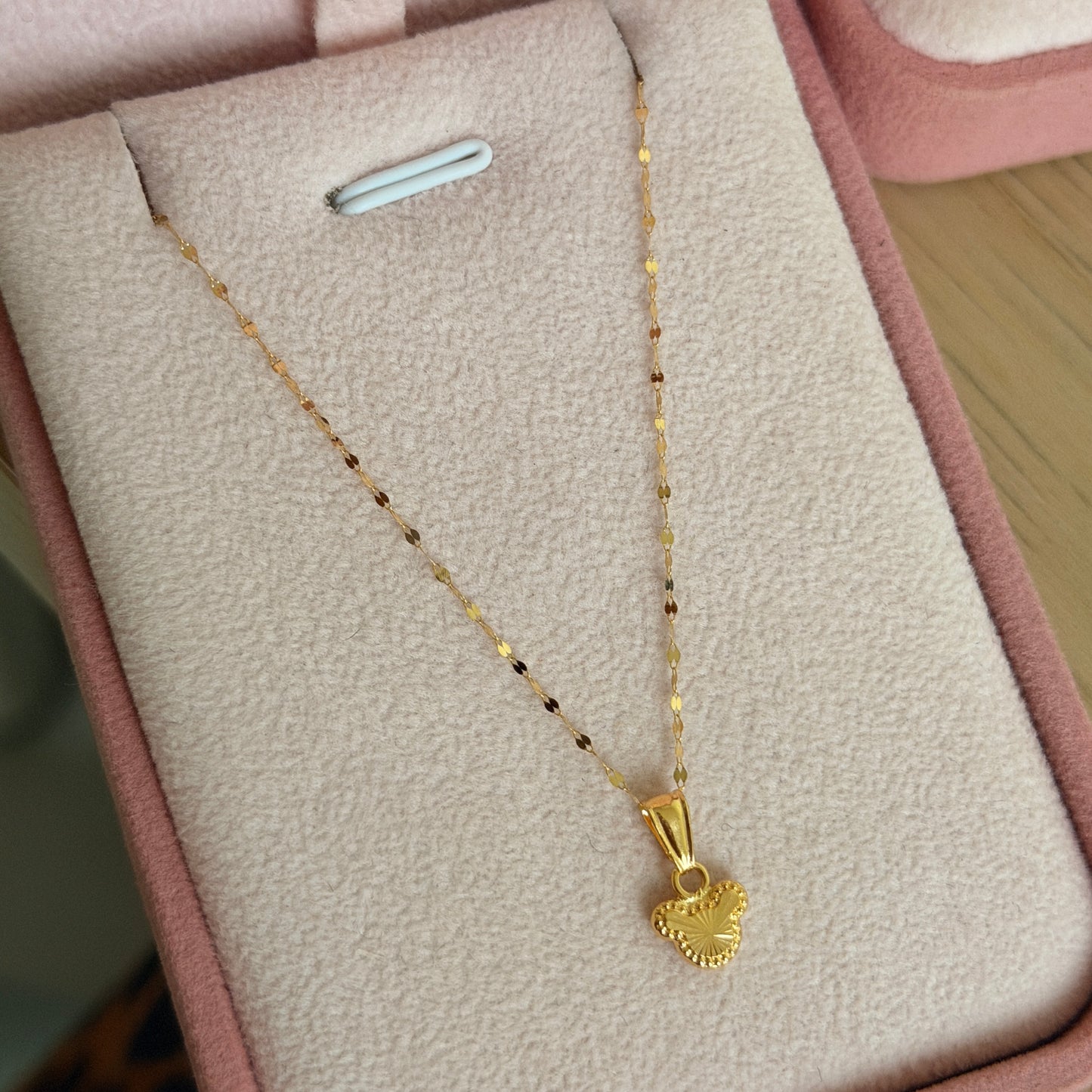 CADENA MINI CRISPETA 50CM + DIJE OSO DIAMANTADO 1,2CM ORO AMARILLO 18K
