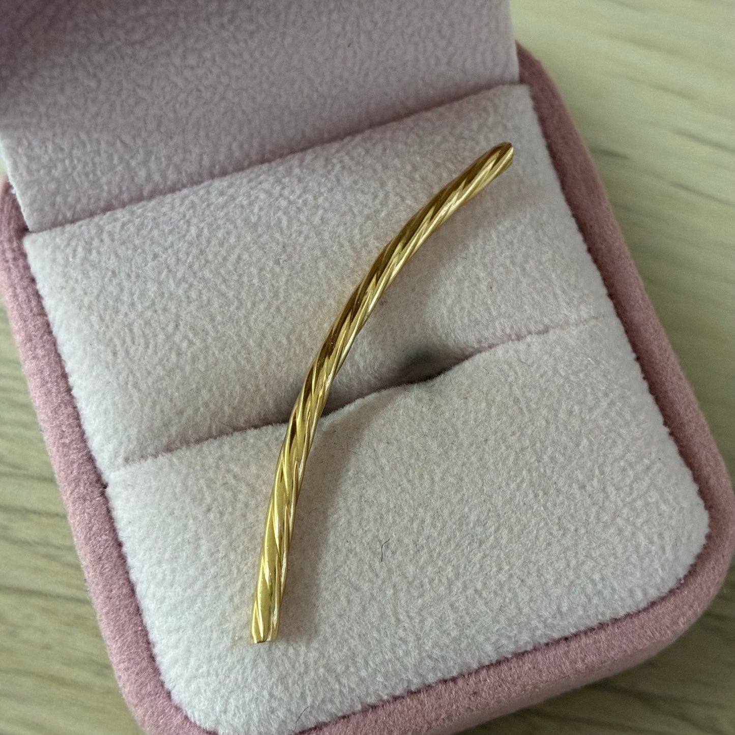 HERRAJE TUBO RAYADO 5CM ORO AMARILLO COL 18K - 0,5GR (NB)