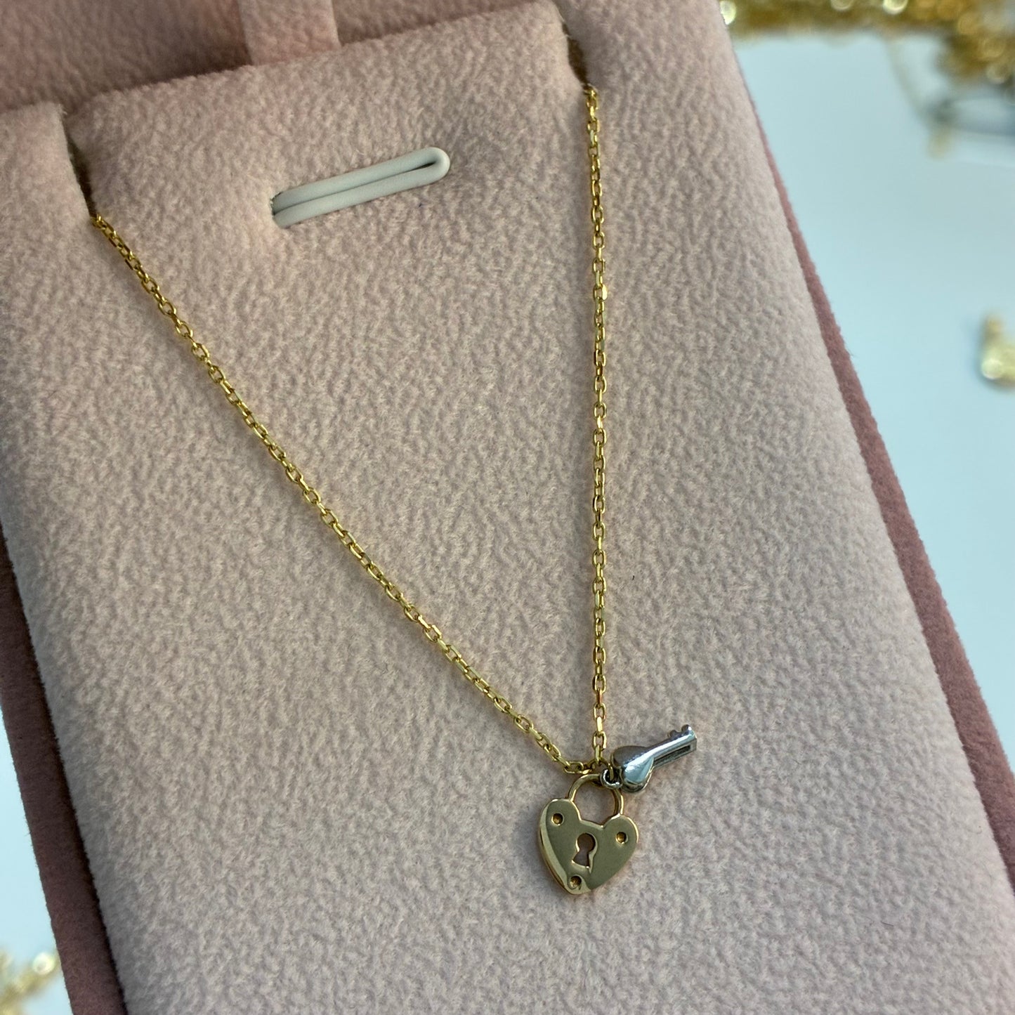 PULSERA MINI ROLON + DIJES LLAVE Y CANDADO TRES OROS ITALY 18K 18CM - 1,3GR (IE)
