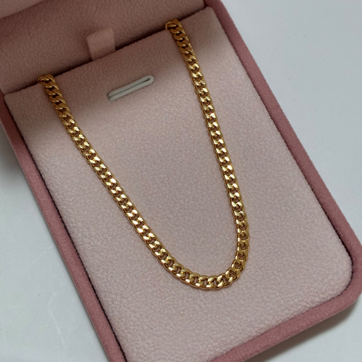 CADENA CUBANA REDONDA HUECA 60CM 3.4MM ORO AMARILLO ITALY 18K-3.72GR
