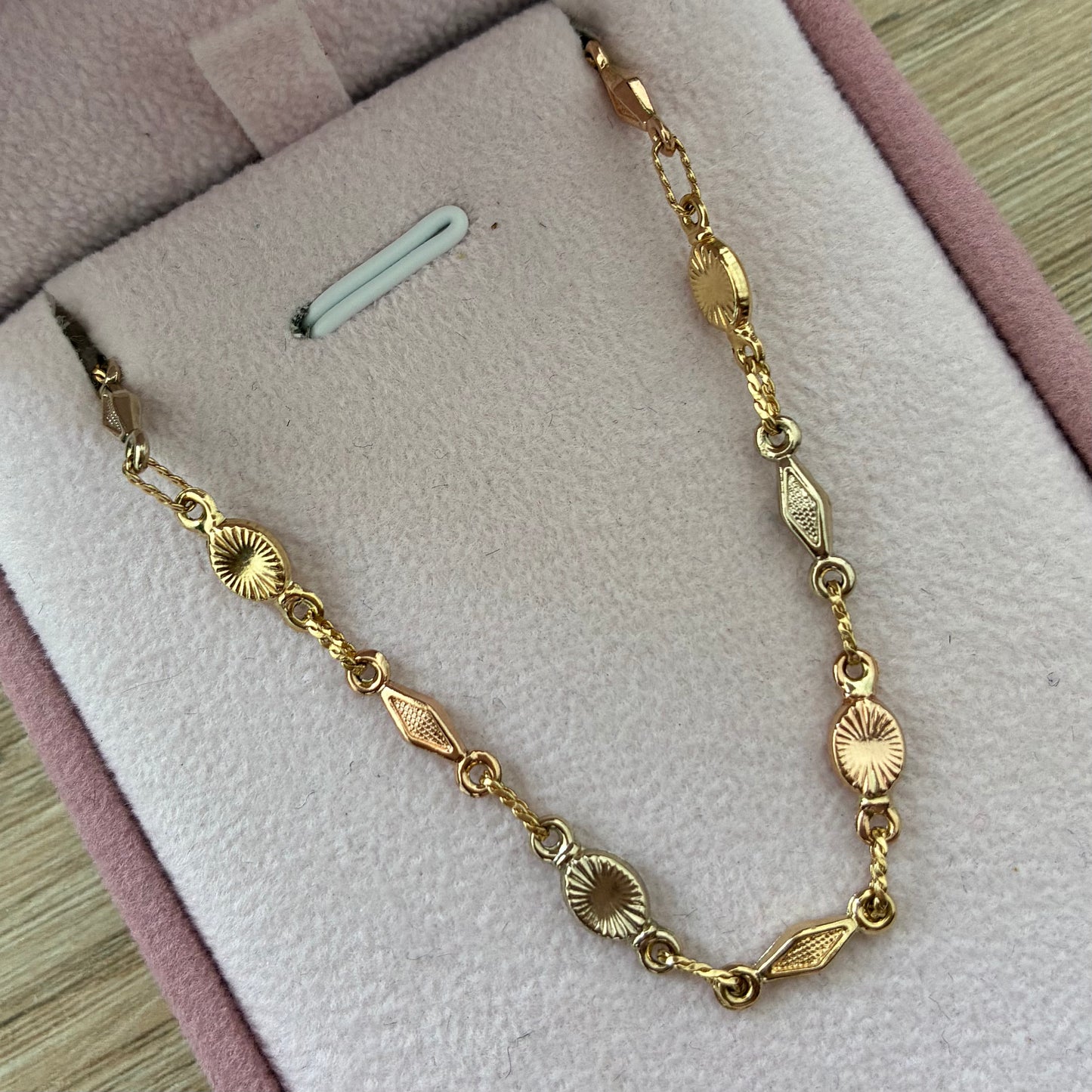 PULSERA RUSTICA 3.1MM TRES OROS COL 18K 20CM - 2.47GR (NG)
