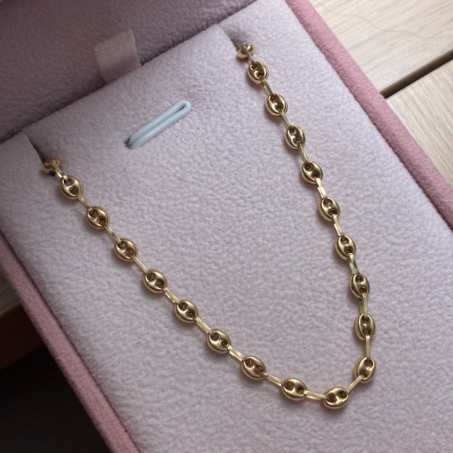 PULSERA GRANO DE CAFÉ 3MM ORO AMARILLO COL 18K 19.5CM - 2,56GR
