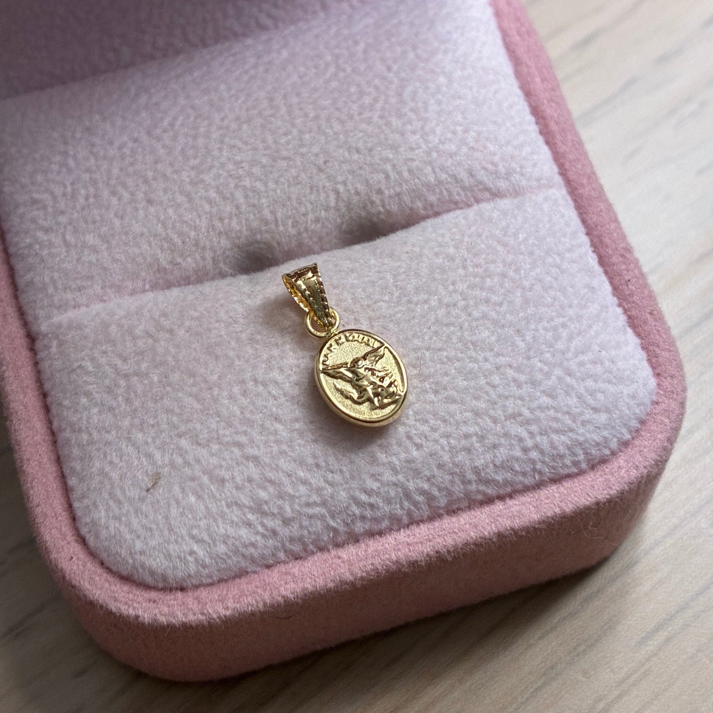 DIJE SAN MIGUEL ARCANGEL MEDALLA 1,2CM ORO AMARILLO COL 18K - 0,34GR