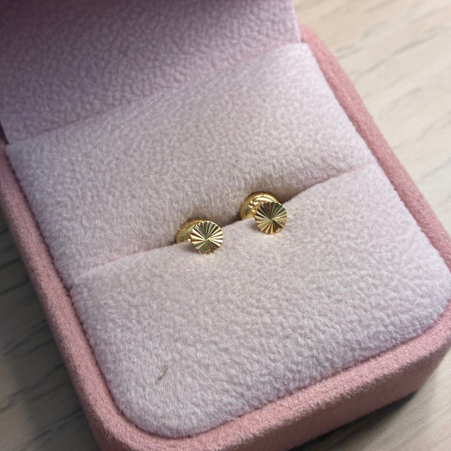 TOPOS CIRCULO DIAMANTADO 4.3MM ORO AMARILLO COL 18K - 0,56GR