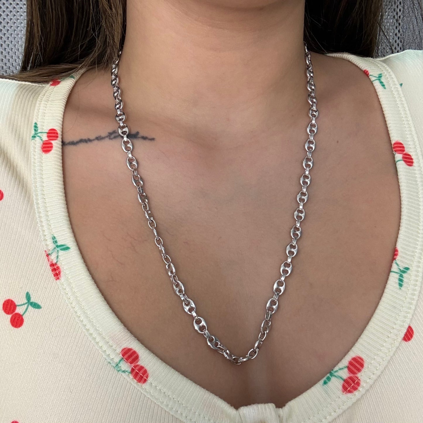 CADENA GRANO DE CAFÉ 7MM PLATA 925 ITALIANA 60CM - 38,15GR