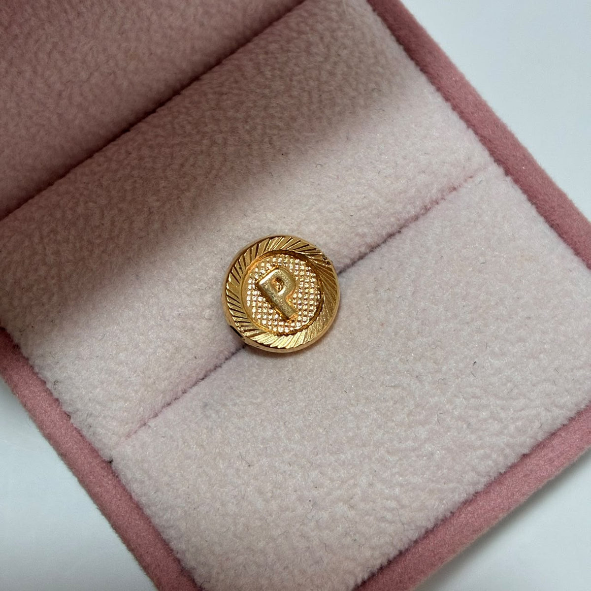 HERRAJE TAMBOR LETRA P 10MM ORO AMARILLO COL 18K - 0,54GR