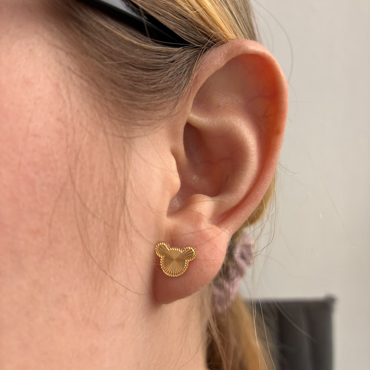 TOPOS SILUETA RATON DIAMANTADO 1,1GR 9MM ORO AMARILLO ITALY 18K