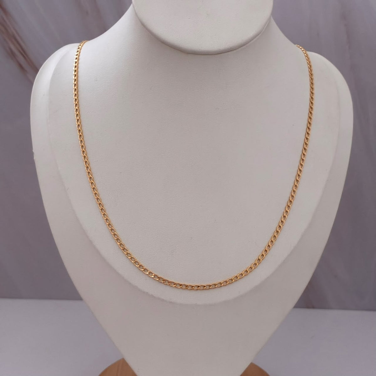 CADENA CUBANA MARTILLADA 3,07GR 60CM 2,5MM ORO AMARILLO ITALY 18K