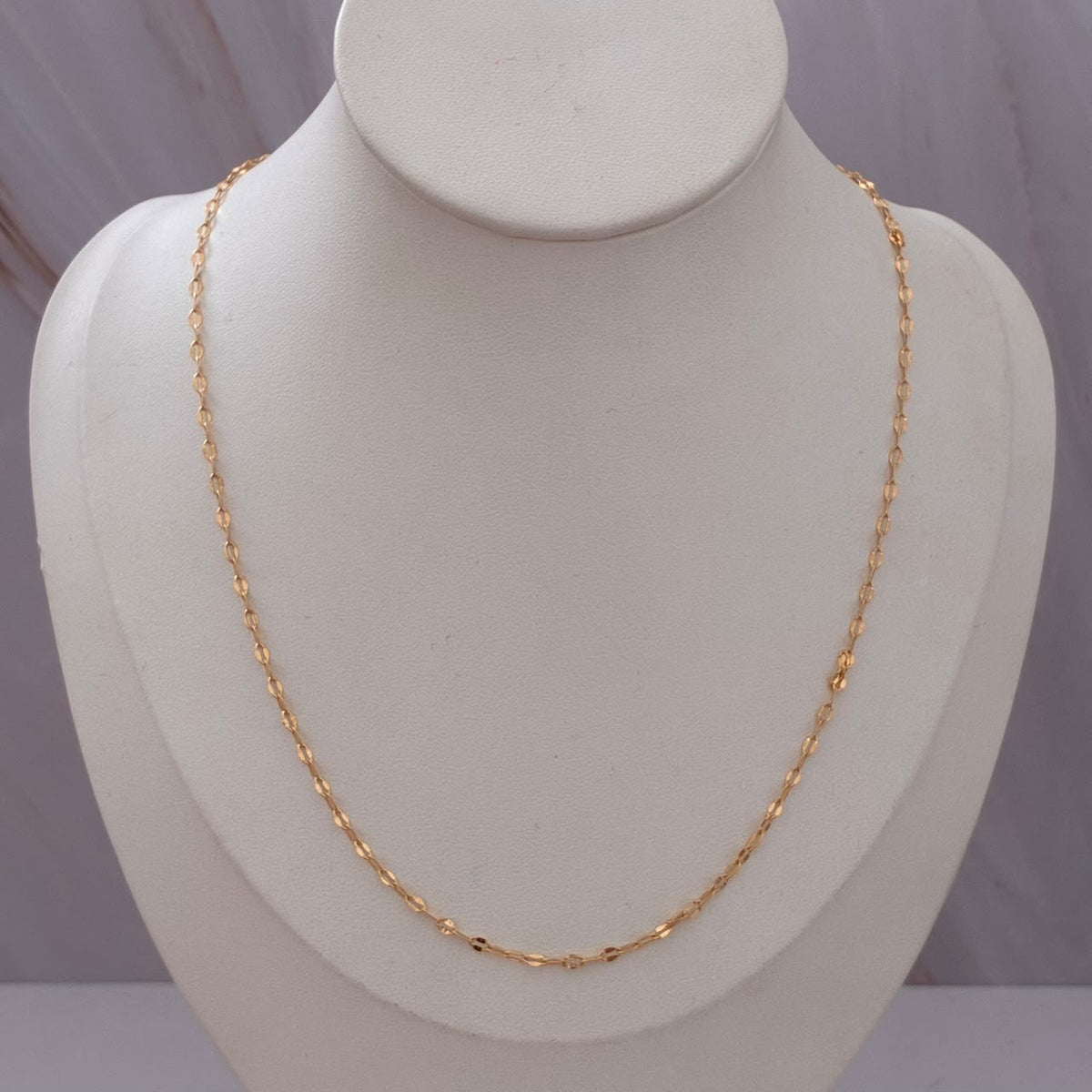 CADENA CRISPETA ESTILO ESCALERA 1GR 45CM 2MM ORO AMARILLO ITALY 18K