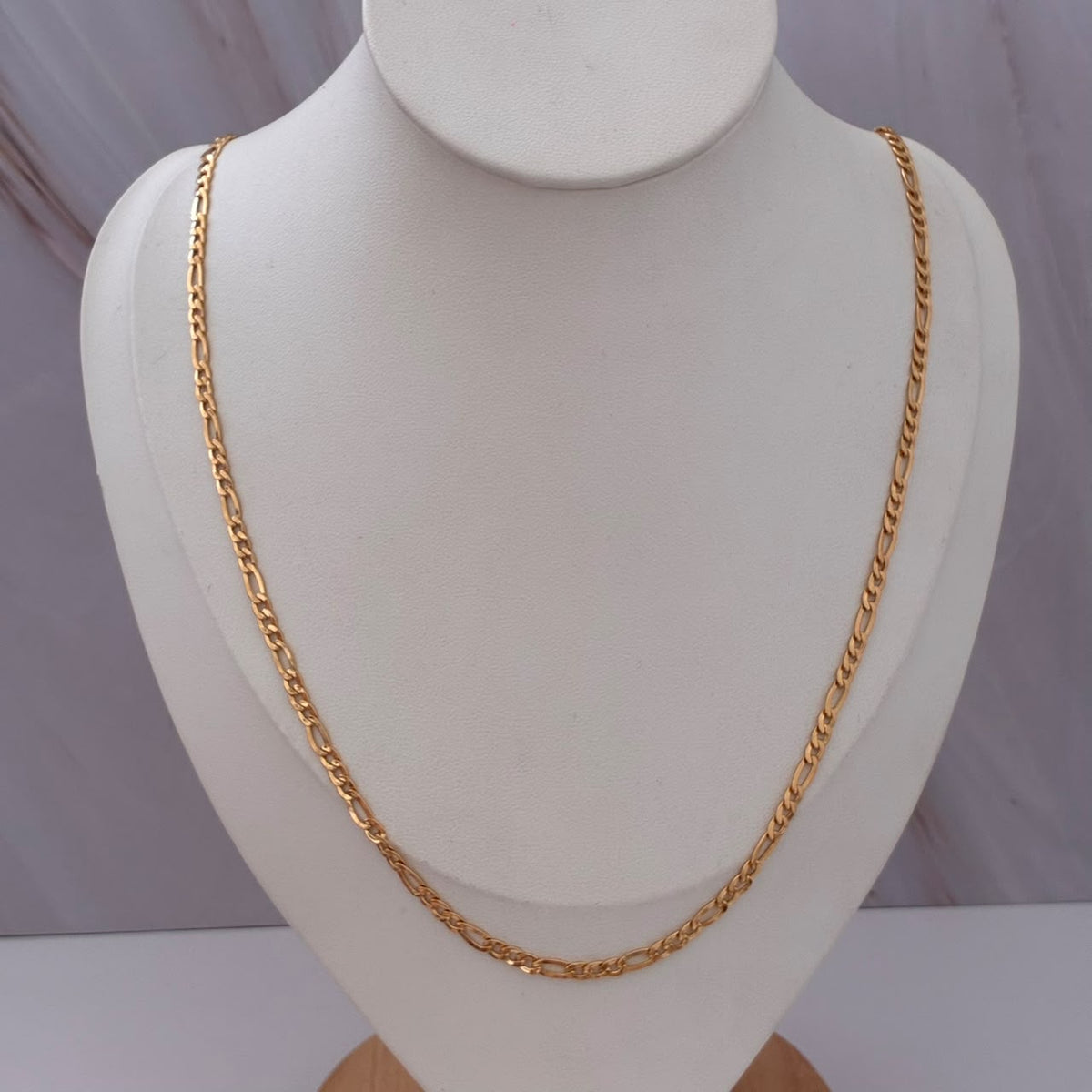 CADENA 3X1 FIGARO 7,28GR 70CM 3,3MM ORO AMARILLO ITALY 18K