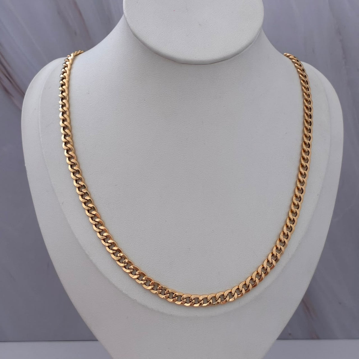 CADENA CUBANA REDONDA HUECA 5,89GR 50CM 5,6MM ORO AMARILLO ITALY 18K