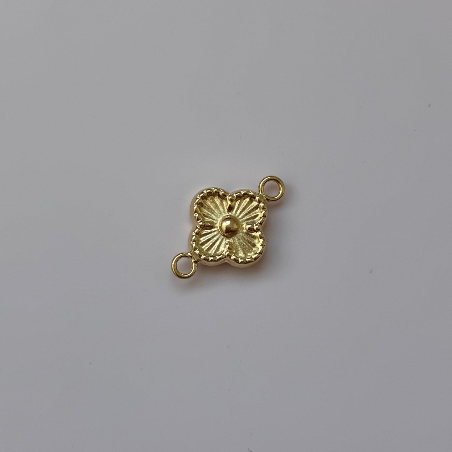 DIJE PARA PULSERA TREBOL DIAMANTADO 1.2CM ORO AMARILLO 18K - 0,59GR