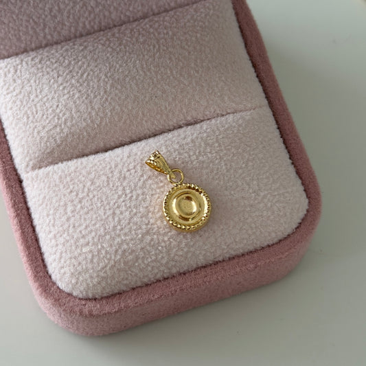 DIJE LETRA O BORDEADA 1.4CM ORO AMARILLO COL 18K -  0,39GR (NB)