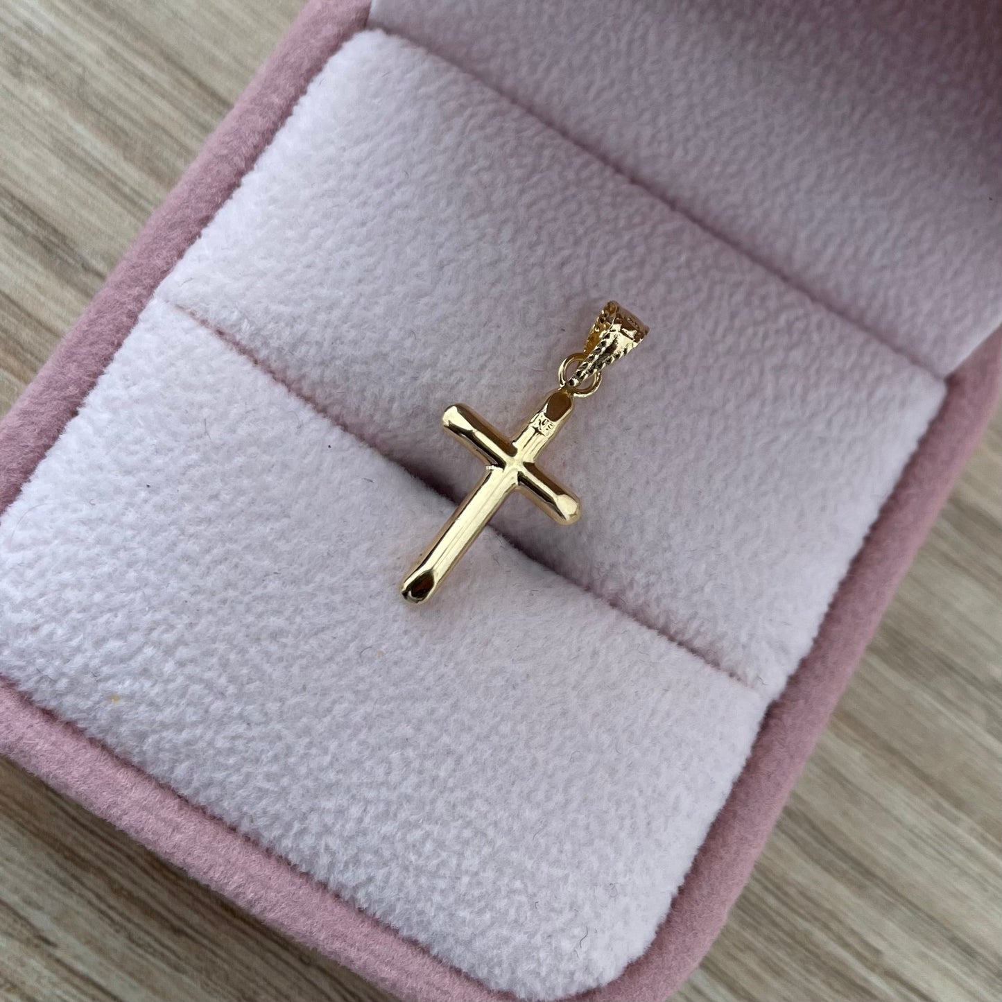 DIJE CRUZ LISA 2CM ORO AMARILLO COL 18K - 0,37GR (NG)
