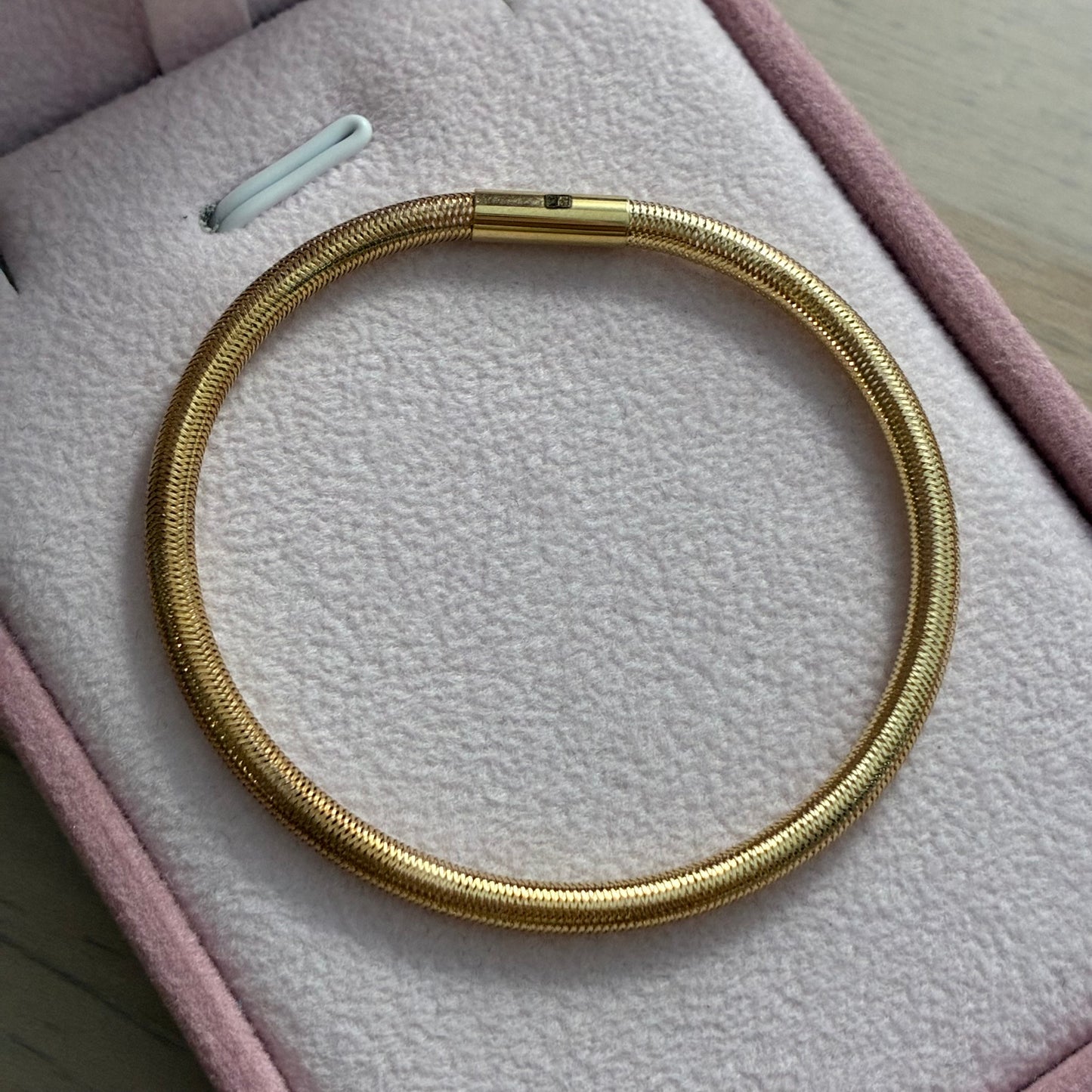 PULSERA ELASTICA TIPO MALLA 3.4MM ORO AMARILLO ITALY ESP 18K 16CM A 19CM - 1,33GR (IM)
