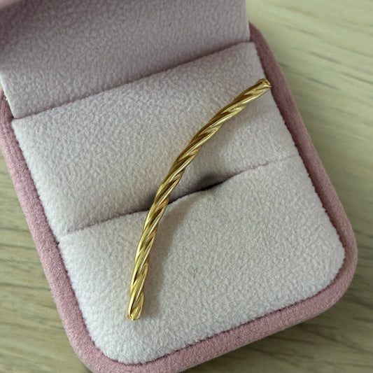 HERRAJE TUBO TRENZADO 5CM ORO AMARILLO COL 18K - 0,53GR (NB)