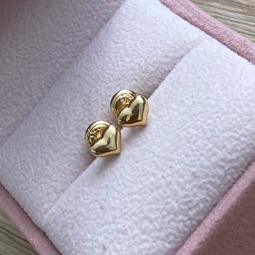 TOPOS CORAZON INFLADO LISO 6MM ORO AMARILLO COL 18K - 0,57GR (NG)
