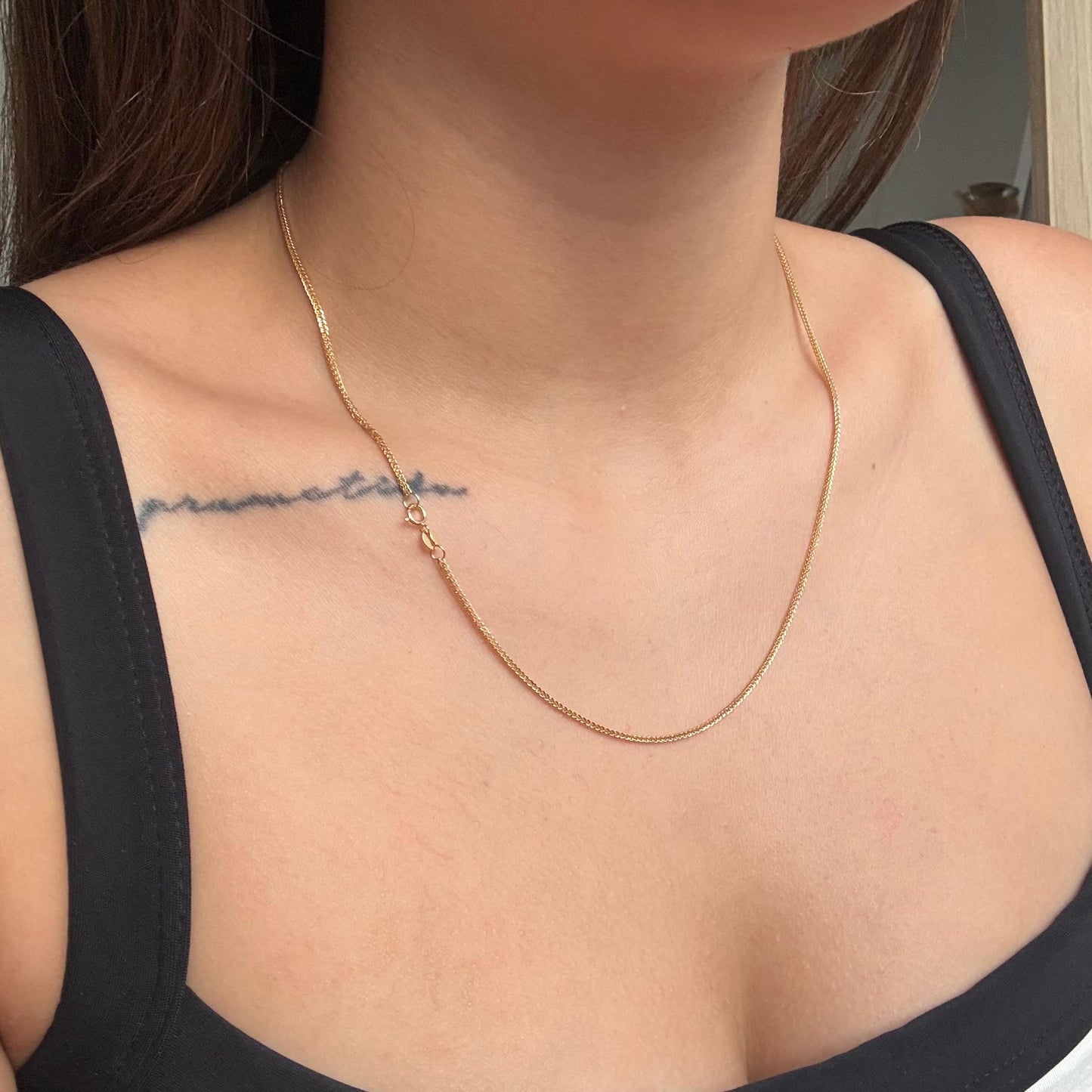 CADENA MINI FRANCO 1.5MM ORO AMARILLO ITALY 18K 50CM - 1,58GR