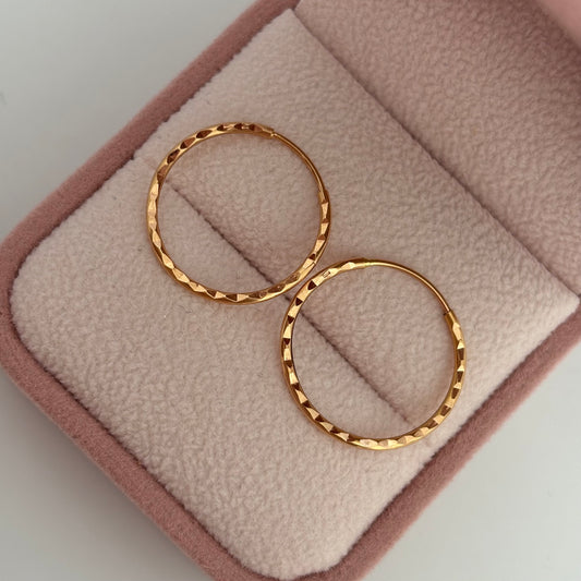 CANDONGAS DIAMANTADAS IMPERDIBLES 2CM ORO ROSADO COL 18K - 0,90GR