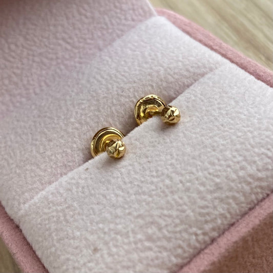 TOPOS BOLAS DIAMANTADAS 3MM ORO AMARILLO COL 18K - 0,53GR (NG)