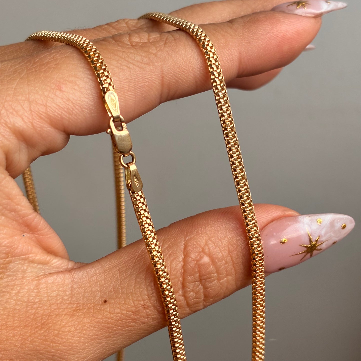 CADENA COREANA ESTILO PLANA 2.5MM ORO AMARILLO ITALY 18K 60CM - 10,28GR