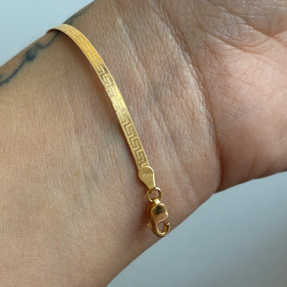 PULSERA EGIPCIA ESTILO MEDUSA 2.5MM ORO AMARILLO ITALY 18K 19CM - 2,9GR
