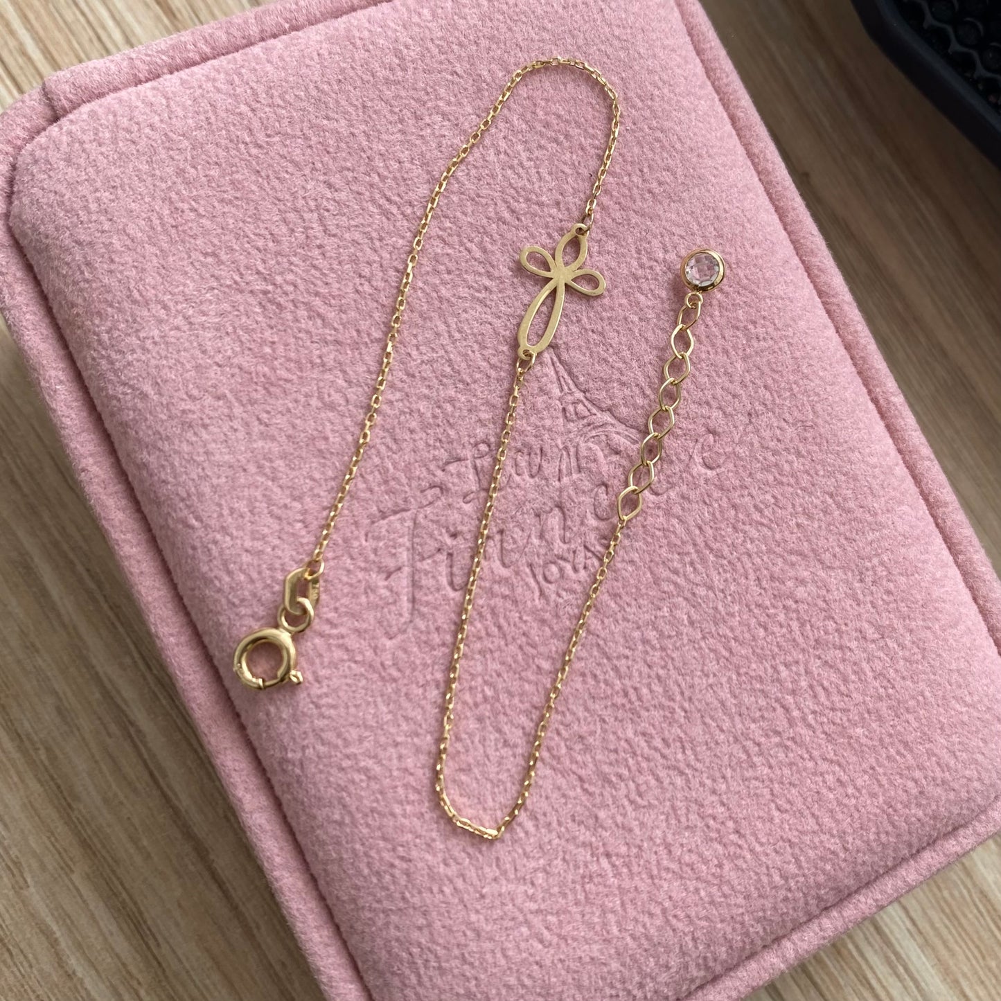 PULSERA CON CRUZ 0,5MM ORO ITALY ESP 18K 17CM A 19CM - 0,93GR (IK)