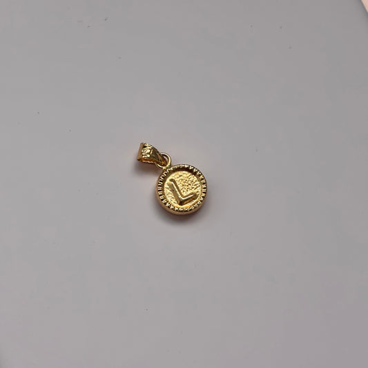 DIJE LETRA L REDONDO BORDEADO 1,3CM ORO AMARILLO 18K - 0,4GR