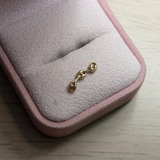 HERRAJE GRANO DE CAFÉ 3MM ORO AMARILLO COL 18K  1.7CM  - 0,2GR