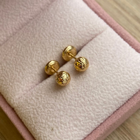 TOPOS BOLAS DIAMANTADAS 5MM ORO AMARILLO COL 18K - 0,68GR (NG)