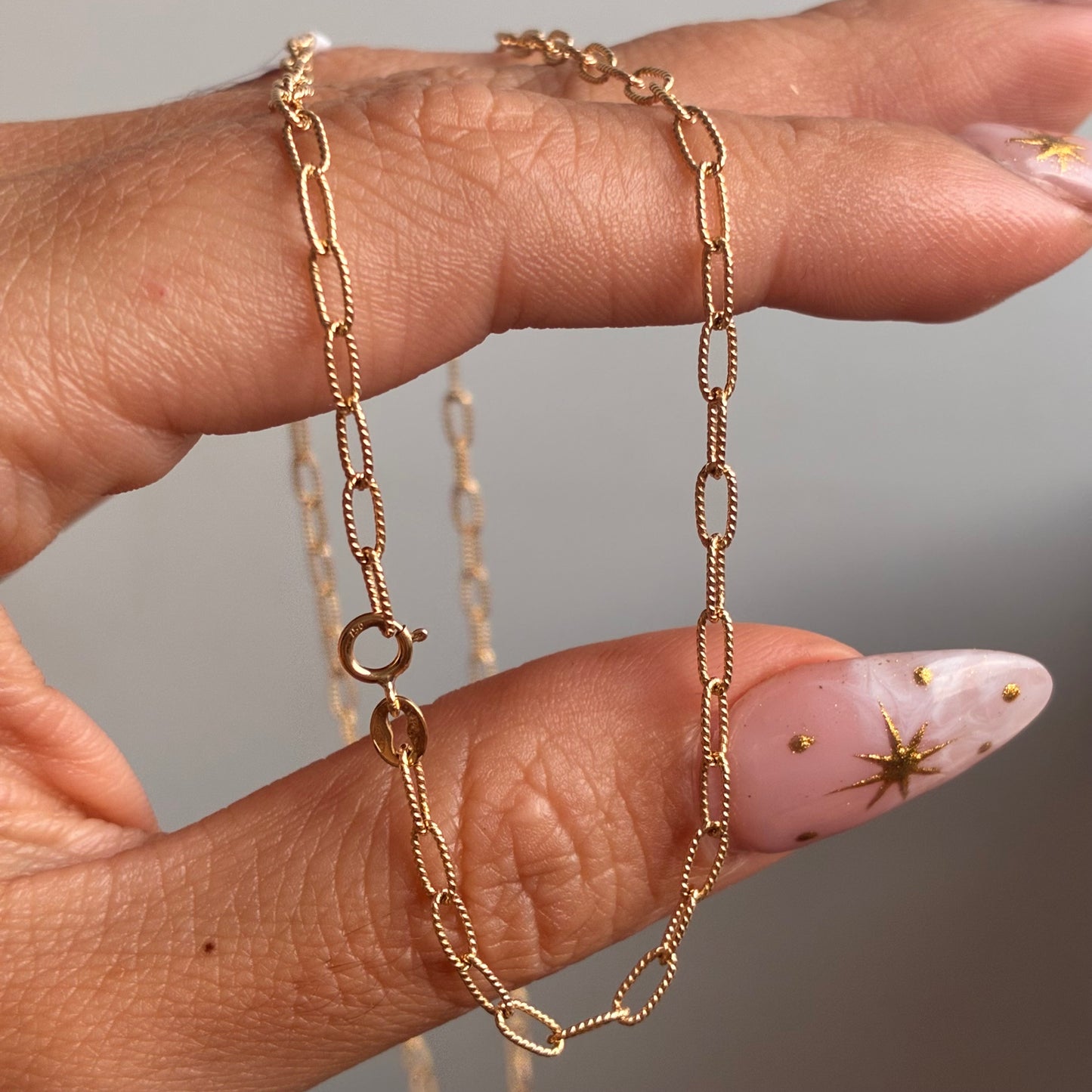 CADENA CAJON TRENZADA 2.5MM ORO AMARILLO ITALY 18K 50CM - 4,67GR