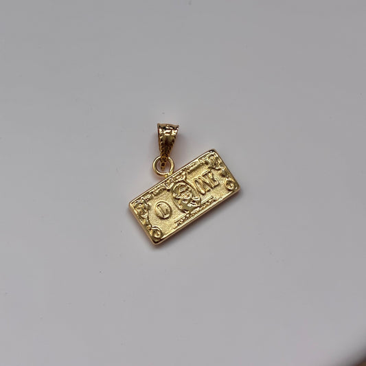 DIJE BILLETE DE DOLAR 0.6CM ORO AMARILLO 18K -  0,6GR