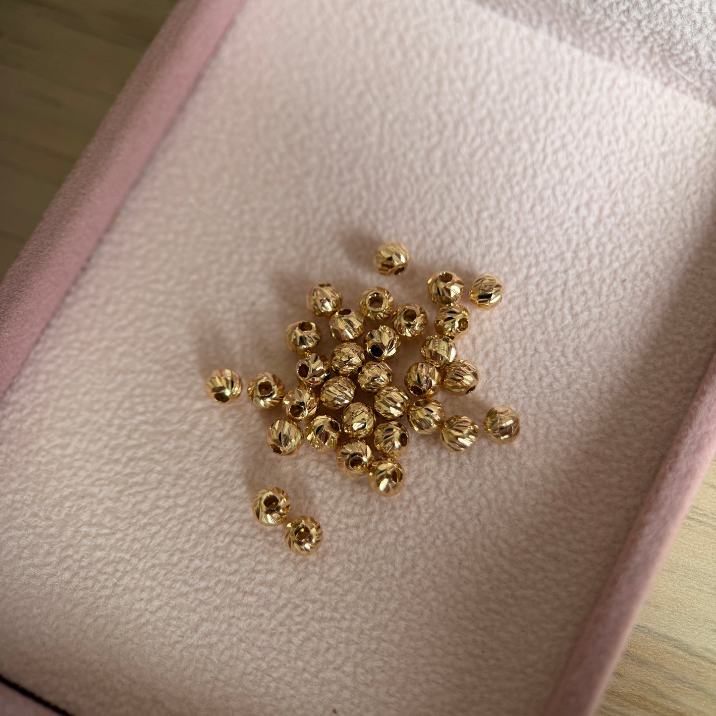 BOLAS DIAMANTADAS 4MM ORO AMARILLO COL 18K - PROMO 5 BALINES 0,33GR