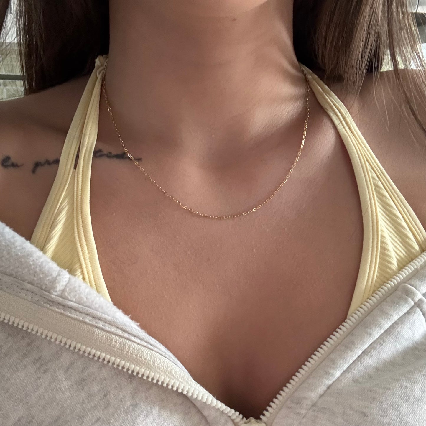 CADENA ROLON DIAMANTADA ORO AMARILLO ITALY 18K 45CM - 0,74GR