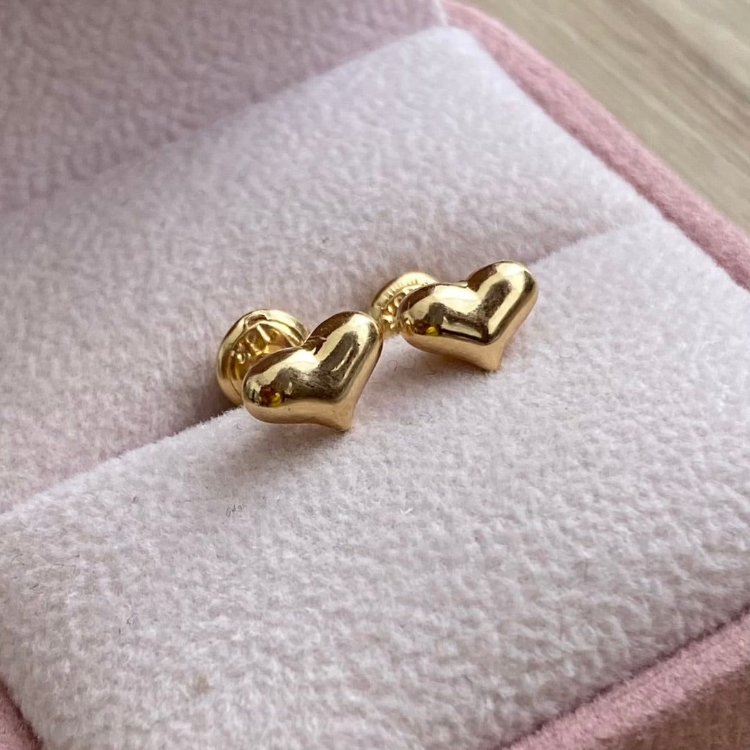 TOPOS CORAZON INFLADO LISO 8MM ORO AMARILLO COL 18K - 0,68GR (NG)