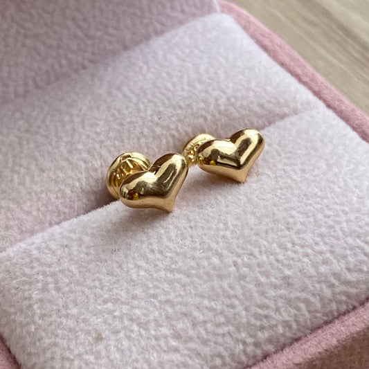 TOPOS CORAZON INFLADO LISO 8MM ORO AMARILLO COL 18K - 0,68GR (NG)