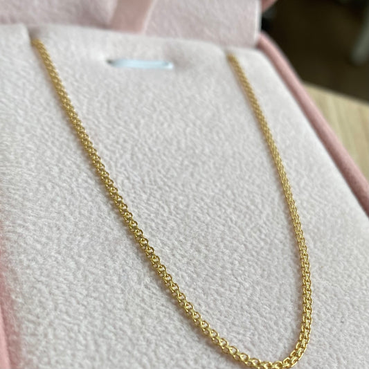 CADENA TEJIDO CHINO 1,4MM ORO AMARILLO ITALY 18K 50CM - 2.85GR (IJ)