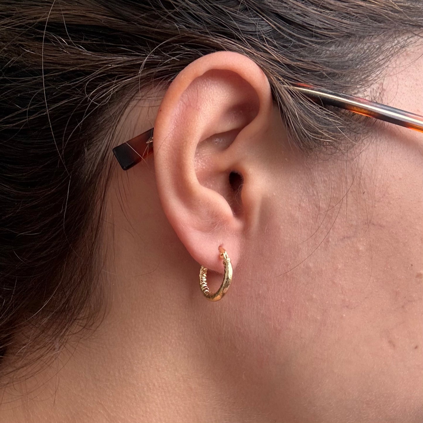 CANDONGAS CORRUGADAS 1.1CM ORO AMARILLO 18K - 1,37GR