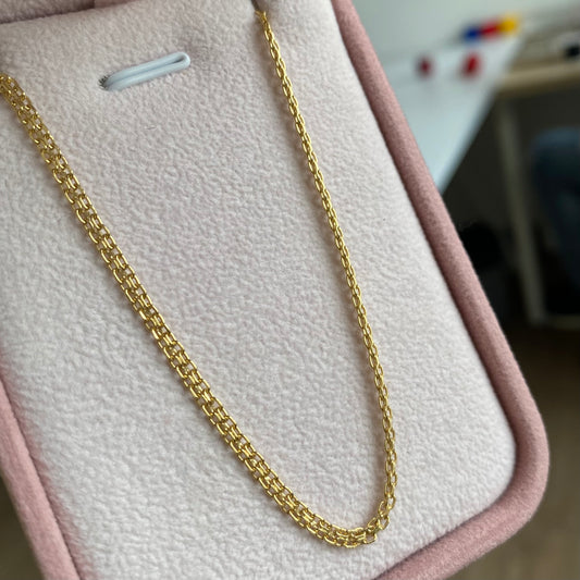 CADENA TEJIDO CHINO 2,4MM ORO AMARILLO ITALY 18K 49CM - 3,44GR (IJ)