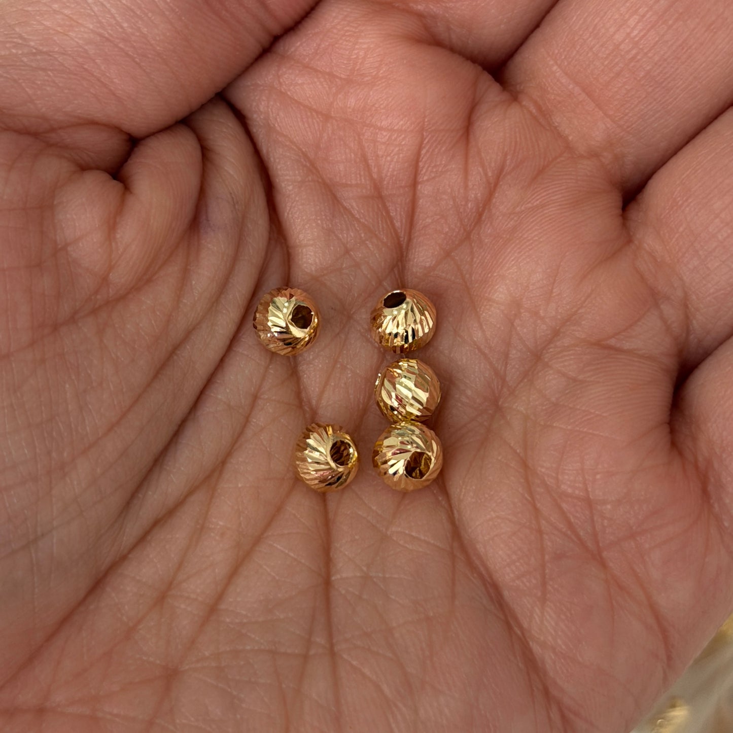 BOLAS DIAMANTADAS 6MM ORO AMARILLO COL 18K - PROMO 5 BALINES 0,59GR