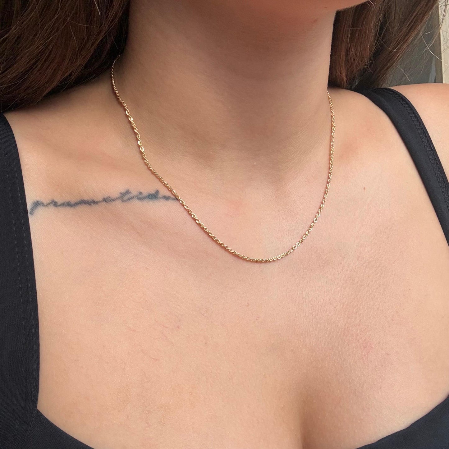 CADENA MINI LAZO 1.2MM ORO AMARILLO ITALY 18K 45CM - 1,35GR