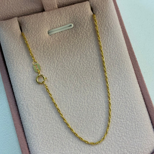 CADENA MINI LAZO 1.25MM ORO AMARILLO ITALY 18K 50CM - 0,96GR (IC)