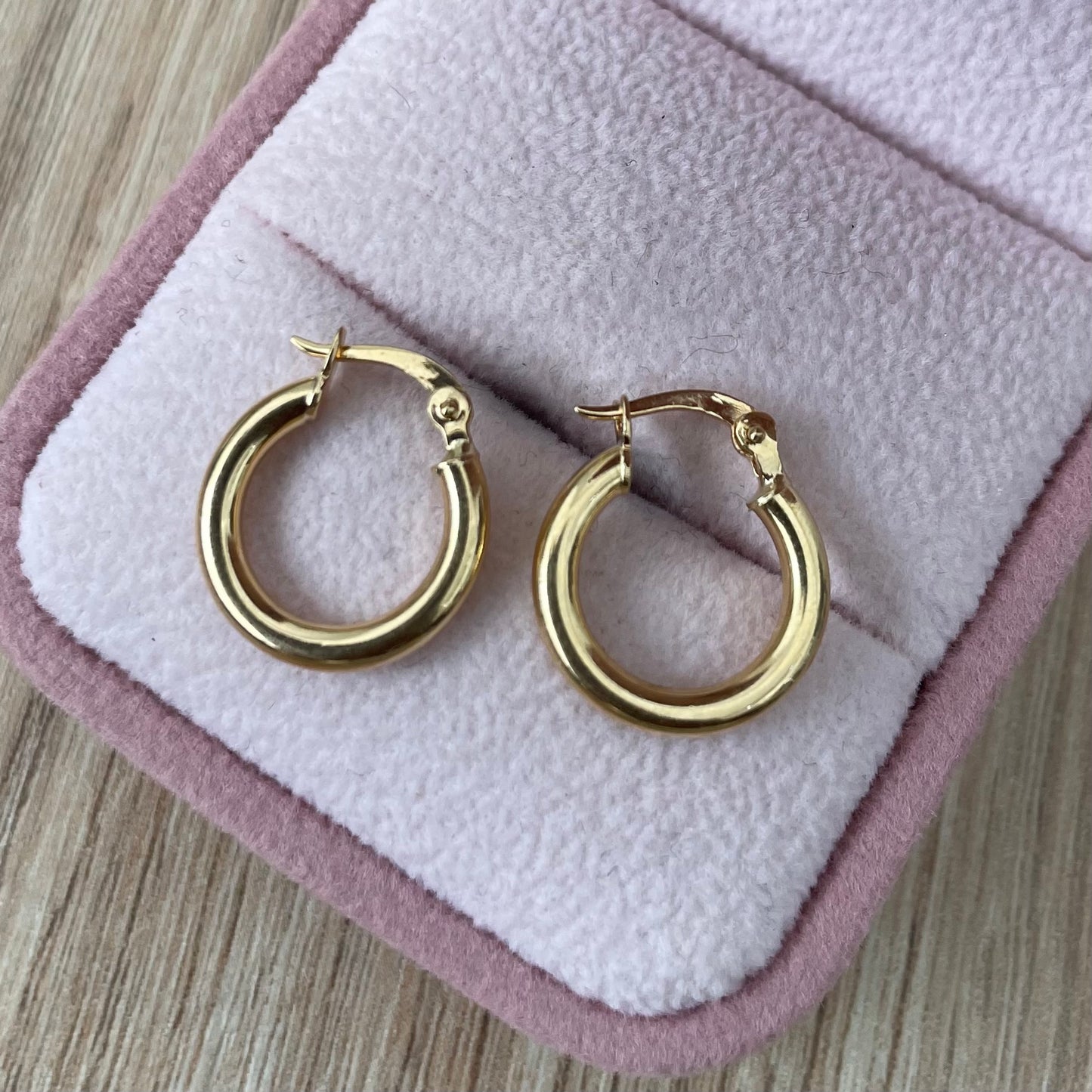 CANDONGAS TUBULARES LISAS 1,50CM ORO AMARILLO COL 18K - 1,30GR