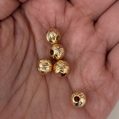 BOLAS DIAMANTADAS 8MM ORO AMARILLO COL 18K - PROMO 5 BALINES 1,34GR