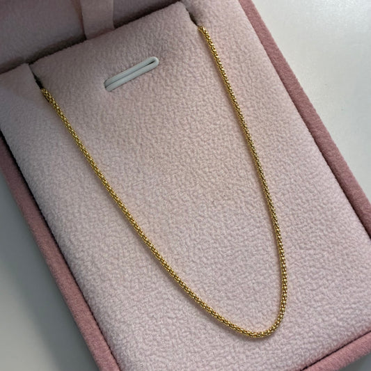 CADENA MINI COREANA 1.3MM ORO AMARILLO ITALY 18K 45CM - 2,15GR (IL)