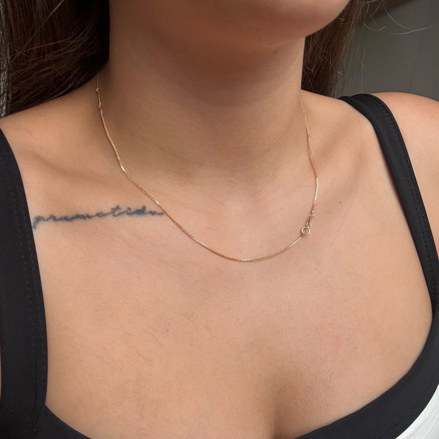 CADENA MINI FRANCO 1MM ORO AMARILLO ITALY 18K 45CM - 1,81GR