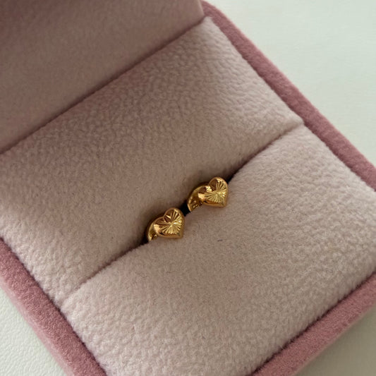TOPOS CORAZON DIAMANTADO 4.6MM ORO AMARILLO 18K - 0,49GR