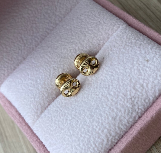 TOPOS GRANO DE CAFE DIAMANTADOS 6MM ORO AMARILLO COL 18K - 0,63GR (NG)